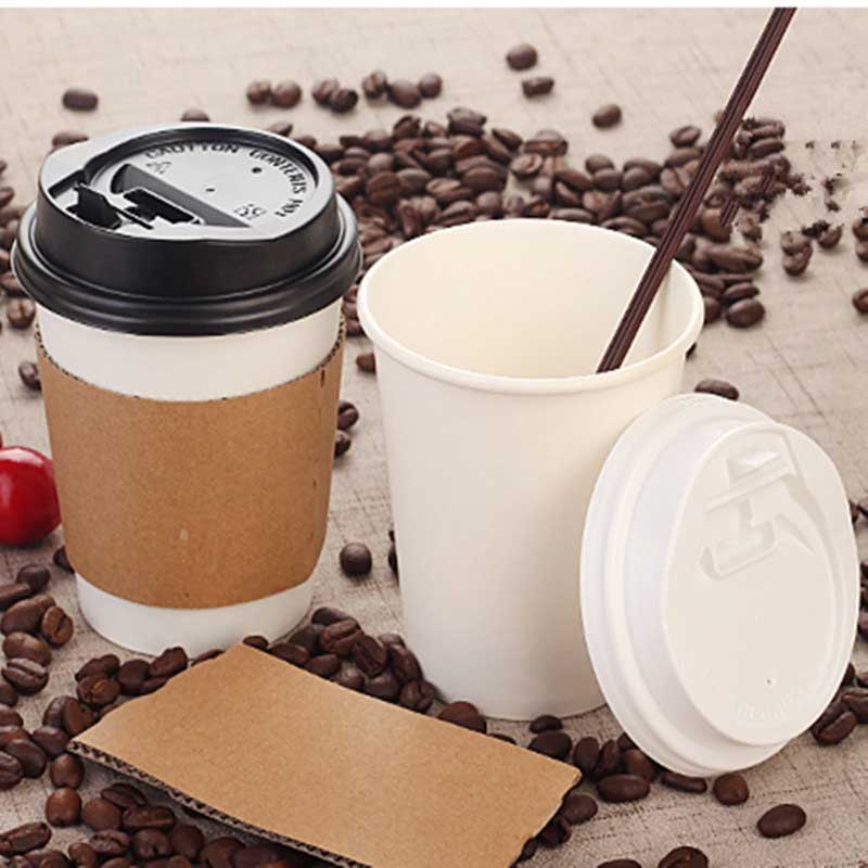 蓋付きのコーヒーペーパーカップ